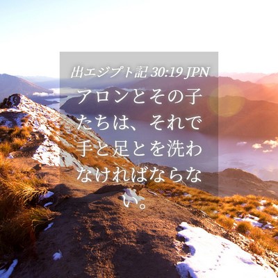 Picture 04 - 出エジプト記 30:19 JPN - アロンとその子たちは、それで手と - Bible Verse Picture