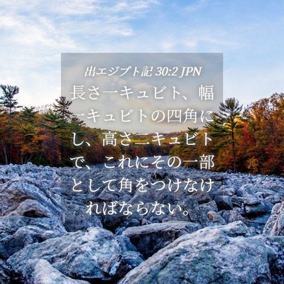 Picture 04 - 出エジプト記 30:2 JPN - 長さ一キュビト、幅一キュビトの四 - Bible Verse Picture