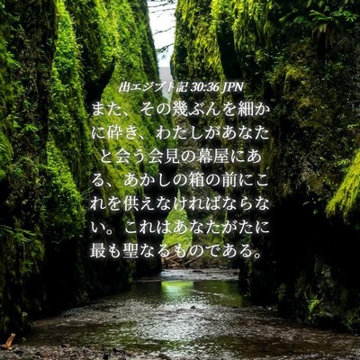 Picture 04 - 出エジプト記 30:36 JPN - また、その幾ぶんを細かに砕き、わ - Bible Verse Picture