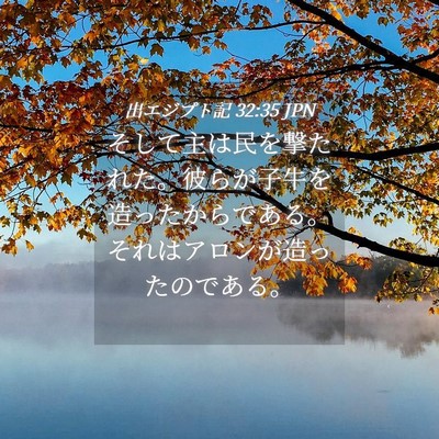 Picture 04 - 出エジプト記 32:35 JPN - そして主は民を撃たれた。彼らが子 - Bible Verse Picture