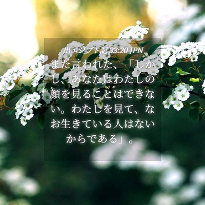 Picture 04 - 出エジプト記 33:20 JPN - また言われた、「しかし、あなたは - Bible Verse Picture