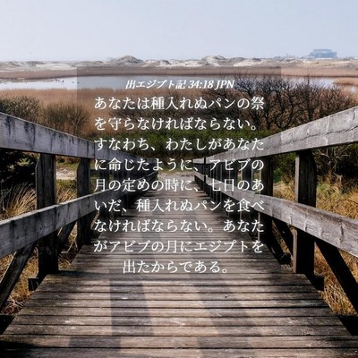Picture 04 - 出エジプト記 34:18 JPN - あなたは種入れぬパンの祭を守らな - Bible Verse Picture