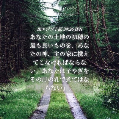 Picture 04 - 出エジプト記 34:26 JPN - あなたの土地の初穂の最も良いもの - Bible Verse Picture