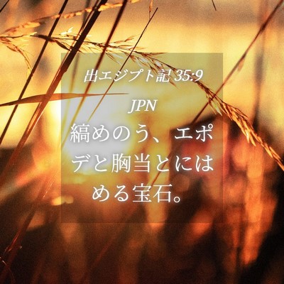 Picture 04 - 出エジプト記 35:9 JPN - 縞めのう、エポデと胸当とにはめる - Bible Verse Picture