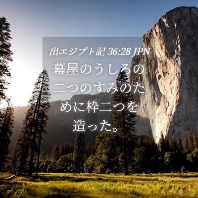 Picture 04 - 出エジプト記 36:28 JPN - 幕屋のうしろの二つのすみのために - Bible Verse Picture
