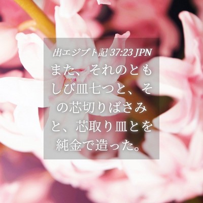 Picture 04 - 出エジプト記 37:23 JPN - また、それのともしび皿七つと、そ - Bible Verse Picture