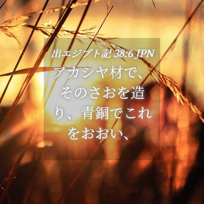 Picture 04 - 出エジプト記 38:6 JPN - アカシヤ材で、そのさおを造り、青 - Bible Verse Picture