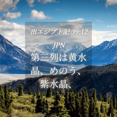 Picture 04 - 出エジプト記 39:12 JPN - 第三列は黄水晶、めのう、紫水晶、 - Bible Verse Picture