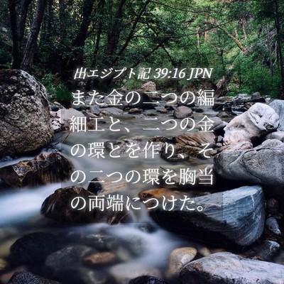 Picture 04 - 出エジプト記 39:16 JPN - また金の二つの編細工と、二つの金 - Bible Verse Picture