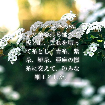 Picture 04 - 出エジプト記 39:3 JPN - また金を打ち延べて板とし、これを - Bible Verse Picture