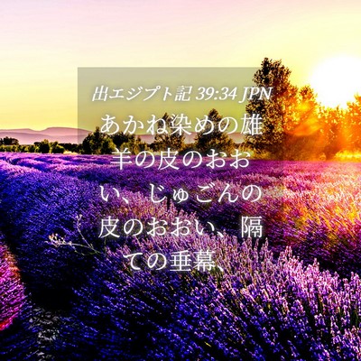 Picture 04 - 出エジプト記 39:34 JPN - あかね染めの雄羊の皮のおおい、じ - Bible Verse Picture