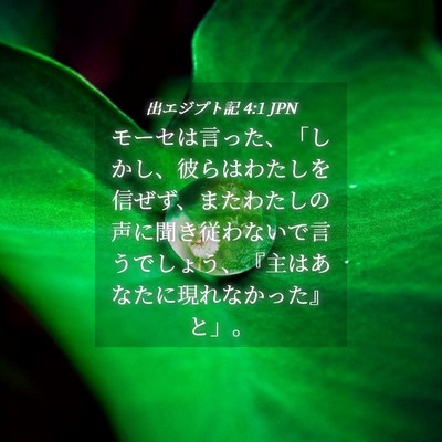 Picture 04 - 出エジプト記 4:1 JPN - モーセは言った、「しかし、彼らは - Bible Verse Picture