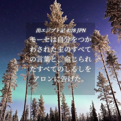 Picture 04 - 出エジプト記 4:28 JPN - モーセは自分をつかわされた主のす - Bible Verse Picture