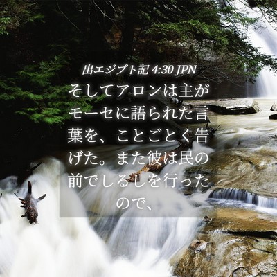 Picture 04 - 出エジプト記 4:30 JPN - そしてアロンは主がモーセに語られ - Bible Verse Picture