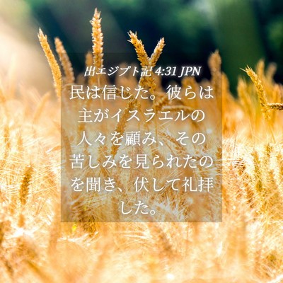 Picture 04 - 出エジプト記 4:31 JPN - 民は信じた。彼らは主がイスラエル - Bible Verse Picture
