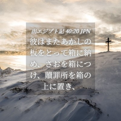 Picture 04 - 出エジプト記 40:20 JPN - 彼はまたあかしの板をとって箱に納 - Bible Verse Picture