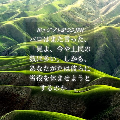 Picture 04 - 出エジプト記 5:5 JPN - パロはまた言った、「見よ、今や土 - Bible Verse Picture