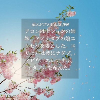 Picture 04 - 出エジプト記 6:23 JPN - アロンはナションの姉妹、アミナダ - Bible Verse Picture