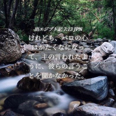 Picture 04 - 出エジプト記 7:13 JPN - けれども、パロの心はかたくなにな - Bible Verse Picture