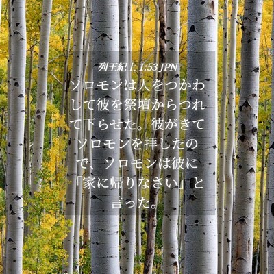 Picture 04 - 列王紀上 1:53 JPN - ソロモンは人をつかわして彼を祭壇 - Bible Verse Picture