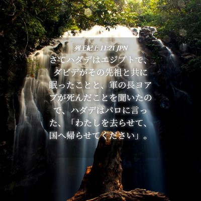Picture 04 - 列王紀上 11:21 JPN - さてハダデはエジプトで、ダビデが - Bible Verse Picture