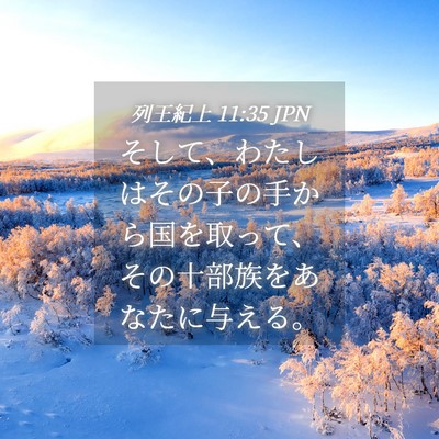 Picture 04 - 列王紀上 11:35 JPN - そして、わたしはその子の手から国 - Bible Verse Picture