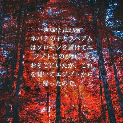 Picture 04 - 列王紀上 12:2 JPN - ネバテの子ヤラベアムはソロモンを - Bible Verse Picture