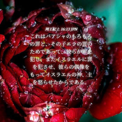 Picture 04 - 列王紀上 16:13 JPN - これはバアシャのもろもろの罪と、 - Bible Verse Picture