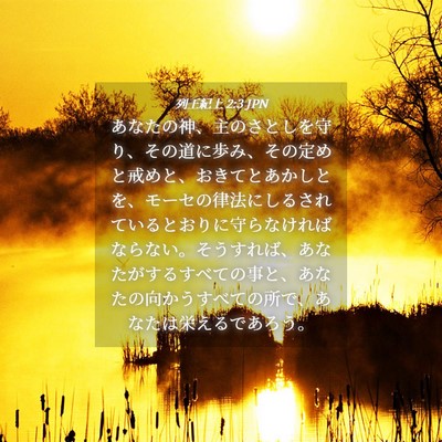 Picture 04 - 列王紀上 2:3 JPN - あなたの神、主のさとしを守り、そ - Bible Verse Picture
