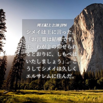 Picture 04 - 列王紀上 2:38 JPN - シメイは王に言った、「お言葉は結 - Bible Verse Picture