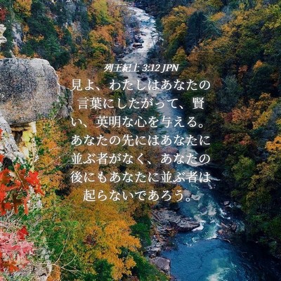 Picture 04 - 列王紀上 3:12 JPN - 見よ、わたしはあなたの言葉にした - Bible Verse Picture