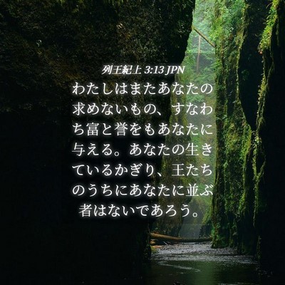 Picture 04 - 列王紀上 3:13 JPN - わたしはまたあなたの求めないもの - Bible Verse Picture