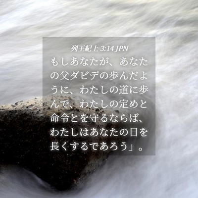 Picture 04 - 列王紀上 3:14 JPN - もしあなたが、あなたの父ダビデの - Bible Verse Picture