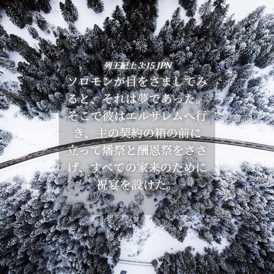Picture 04 - 列王紀上 3:15 JPN - ソロモンが目をさましてみると、そ - Bible Verse Picture
