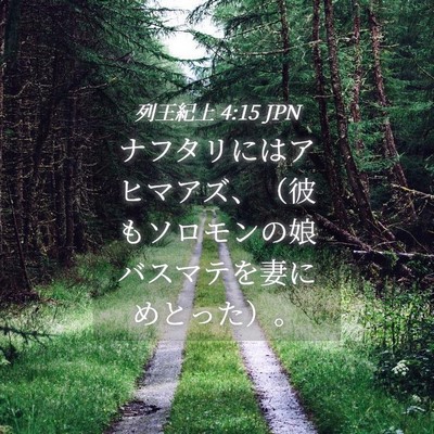 Picture 04 - 列王紀上 4:15 JPN - ナフタリにはアヒマアズ、（彼もソ - Bible Verse Picture