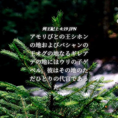 Picture 04 - 列王紀上 4:19 JPN - アモリびとの王シホンの地およびバ - Bible Verse Picture