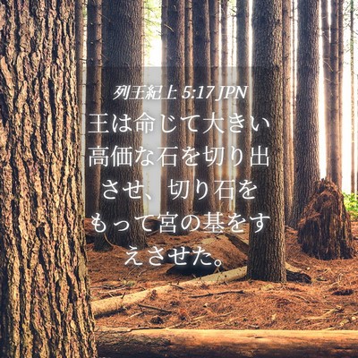 Picture 04 - 列王紀上 5:17 JPN - 王は命じて大きい高価な石を切り出 - Bible Verse Picture