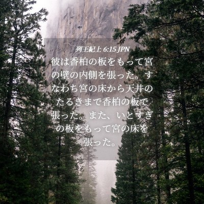Picture 04 - 列王紀上 6:15 JPN - 彼は香柏の板をもって宮の壁の内側 - Bible Verse Picture