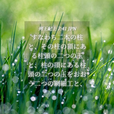 Picture 04 - 列王紀上 7:41 JPN - すなわち二本の柱と、その柱の頂に - Bible Verse Picture