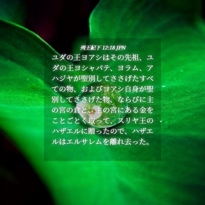 Picture 04 - 列王紀下 12:18 JPN - ユダの王ヨアシはその先祖、ユダの - Bible Verse Picture