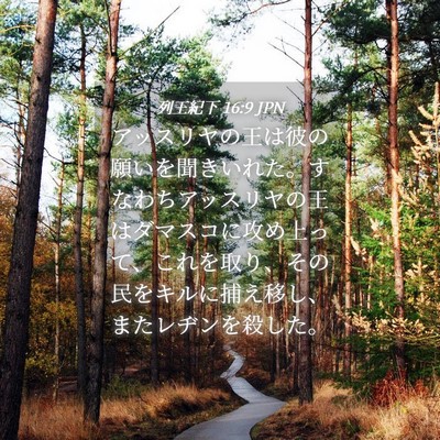 Picture 04 - 列王紀下 16:9 JPN - アッスリヤの王は彼の願いを聞きい - Bible Verse Picture