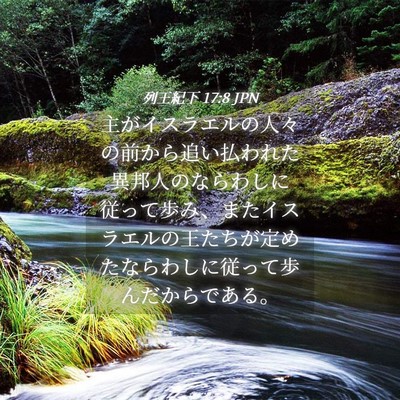 Picture 04 - 列王紀下 17:8 JPN - 主がイスラエルの人々の前から追い - Bible Verse Picture