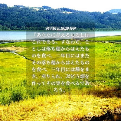 Picture 04 - 列王紀下 19:29 JPN - 『あなたに与えるしるしはこれであ - Bible Verse Picture