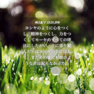 Picture 04 - 列王紀下 23:25 JPN - ヨシヤのように心をつくし、精神を - Bible Verse Picture