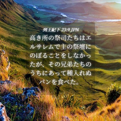 Picture 04 - 列王紀下 23:9 JPN - 高き所の祭司たちはエルサレムで主 - Bible Verse Picture