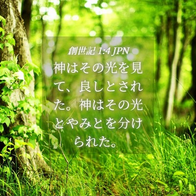 Picture 04 - 創世記 1:4 JPN - 神はその光を見て、良しとされた。 - Bible Verse Picture