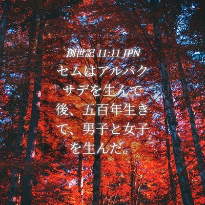 Picture 04 - 創世記 11:11 JPN - セムはアルパクサデを生んで後、五 - Bible Verse Picture
