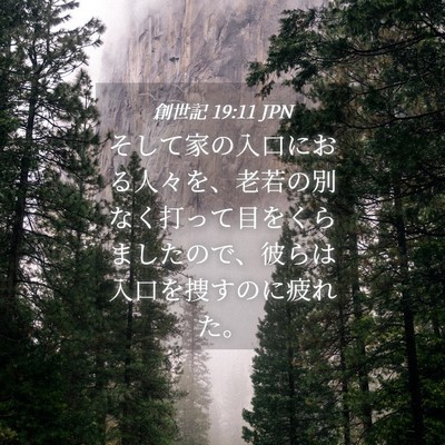 Picture 04 - 創世記 19:11 JPN - そして家の入口におる人々を、老若 - Bible Verse Picture