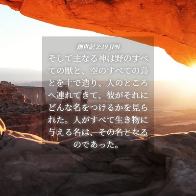 Picture 04 - 創世記 2:19 JPN - そして主なる神は野のすべての獣と - Bible Verse Picture