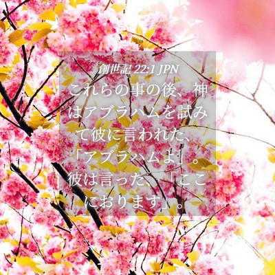 Picture 04 - 創世記 22:1 JPN - これらの事の後、神はアブラハムを - Bible Verse Picture